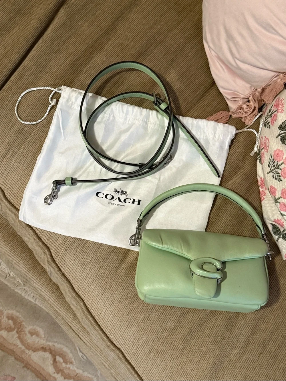 RARE Coach Pillow Tabby in Pistachio ORIGINAL DUST BAG & STRAPS